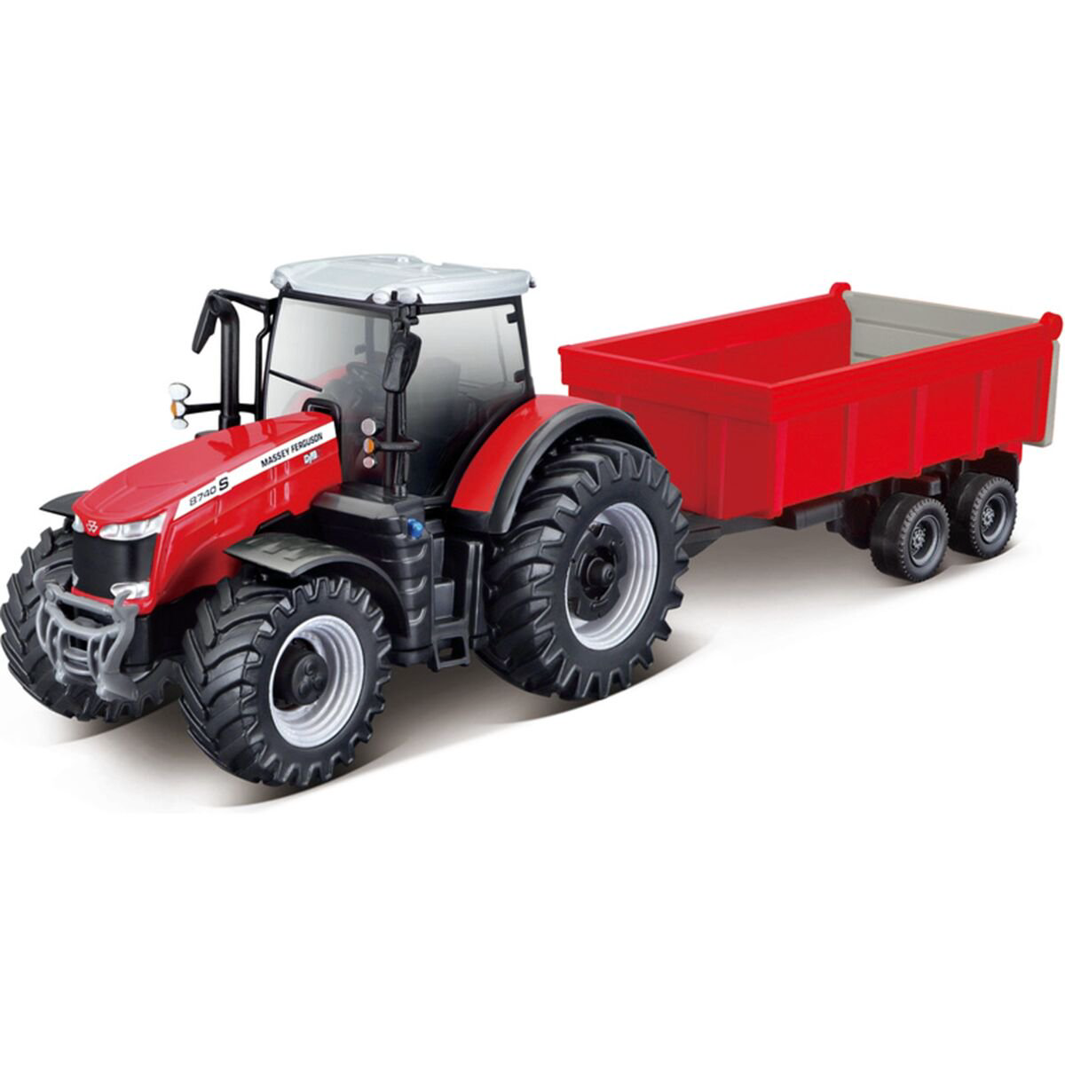 Машинка игрушечная Bburago Massey Ferguson 8740S с прицепом 1:32 красная купить,NaN