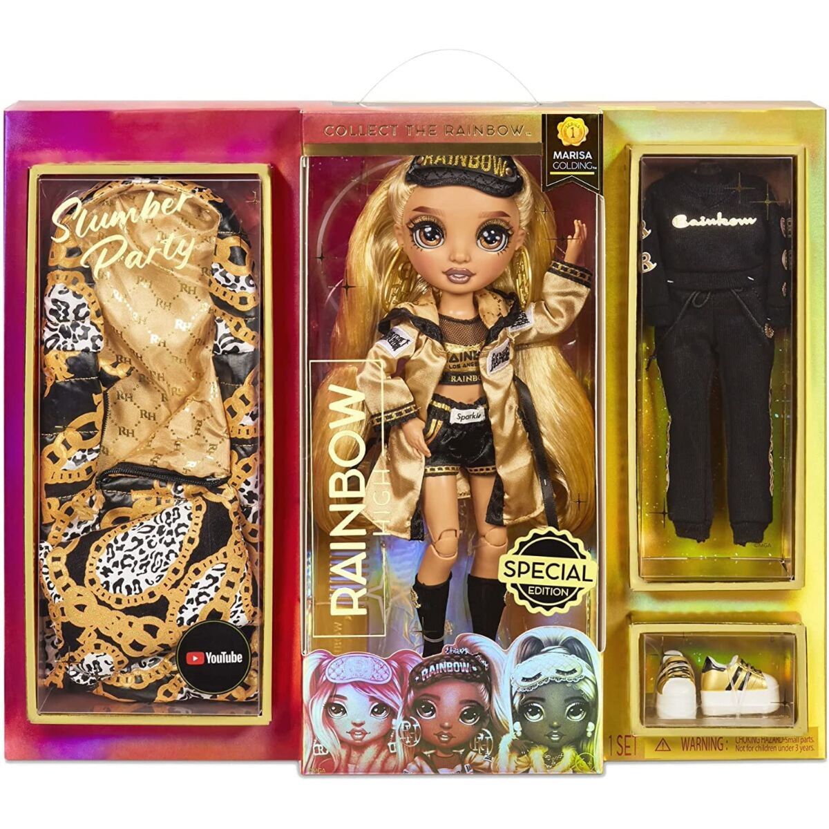 Кукла Poopsie Rainbow High Пижамная Вечеринка Мариса Голдинг 28см купить,NaN