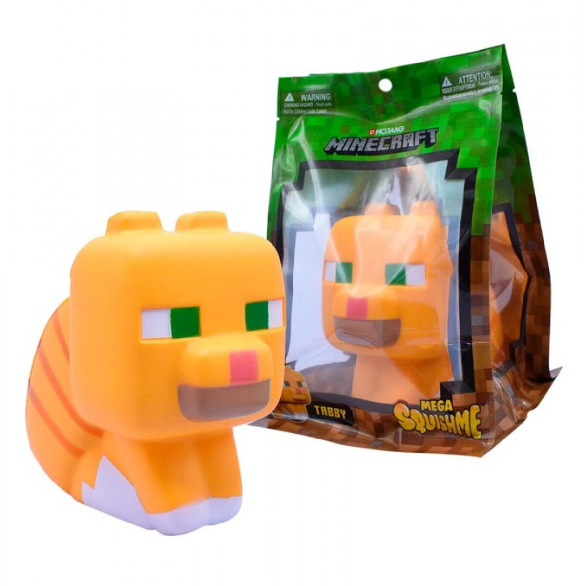 Сквиш Minecraft Tabby Cat Mega Squishme 13см оранжевый купить,NaN