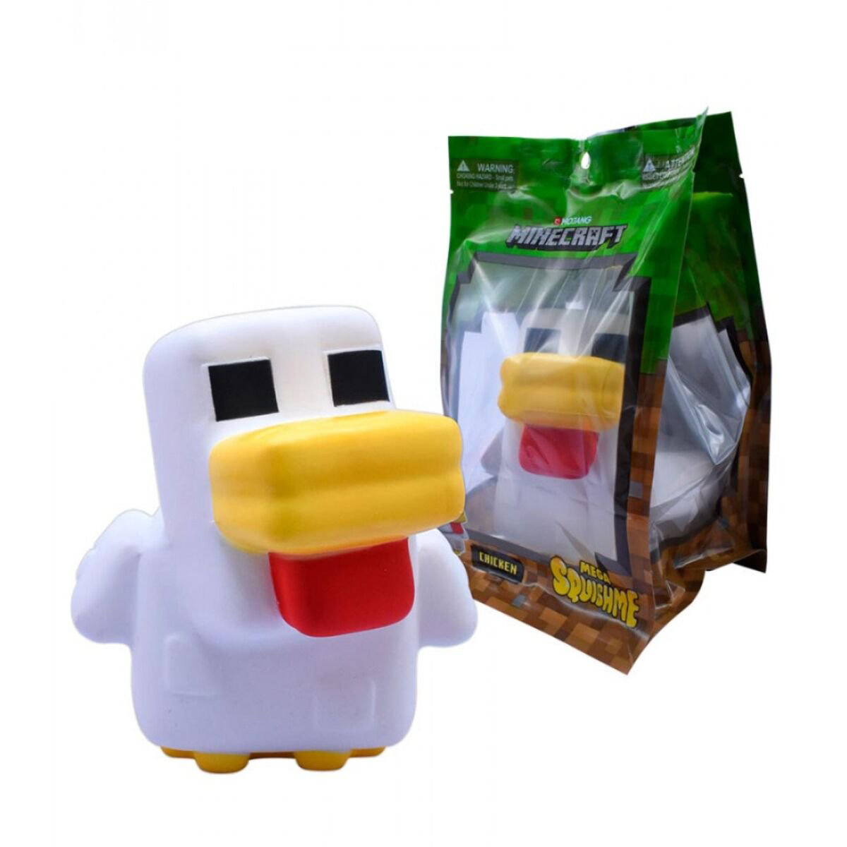 Сквиш Minecraft Chicken Mega Squishme 15см белый купить,NaN