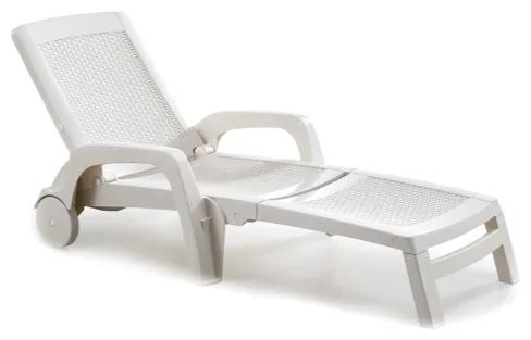 Шезлонг складной Kabinka.kz B:rattan Miami 190х70х46см белый