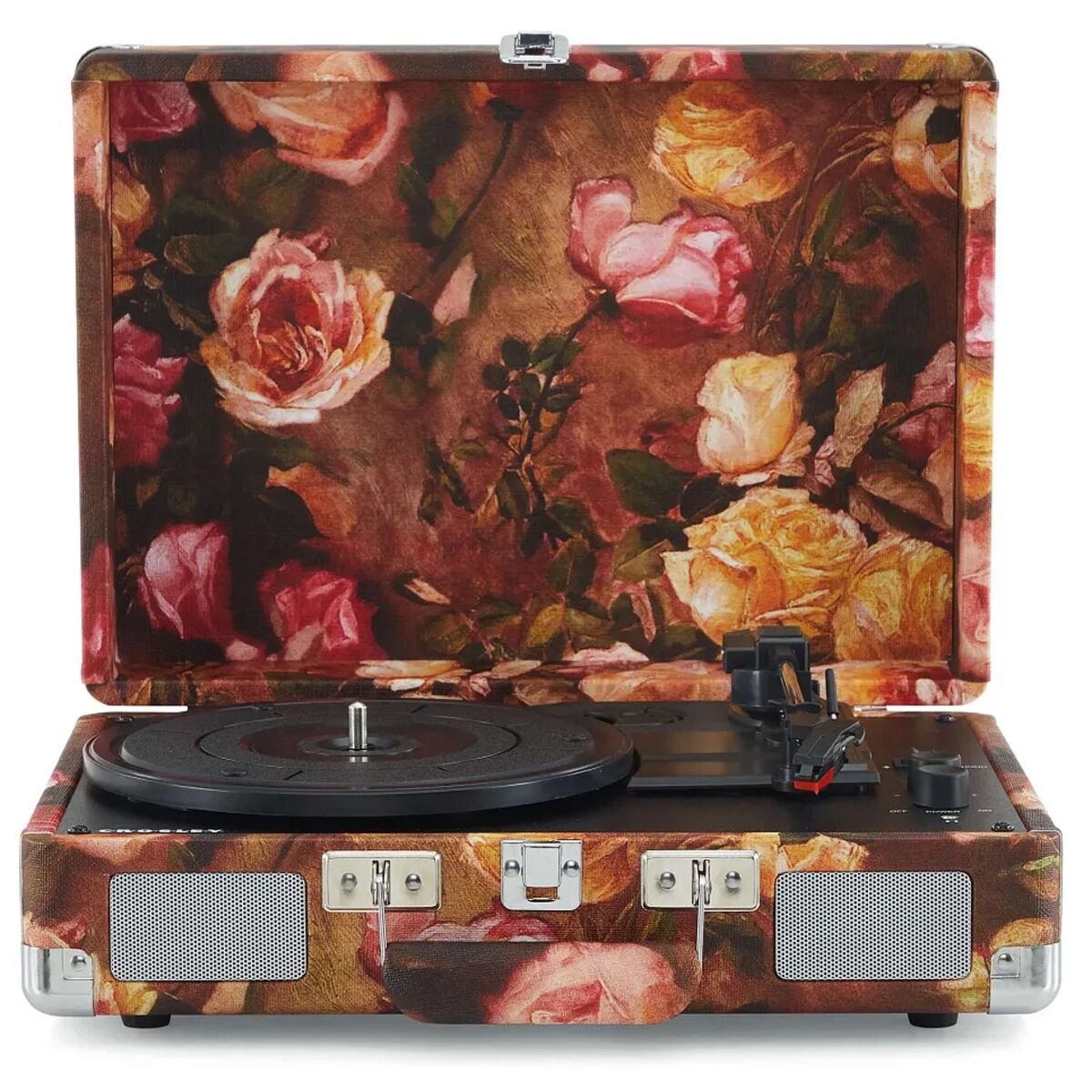 Виниловый проигрыватель Crosley Cruiser Plus CR8005F-FL4 Floral c двухсторонним Bluetooth купить,NaN