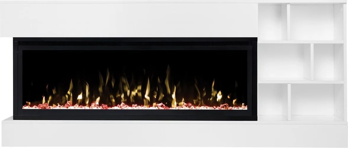 Электрокамин RealFlame Dixon 50 WT с очагом Saphir 50 76.5х180х26см белый