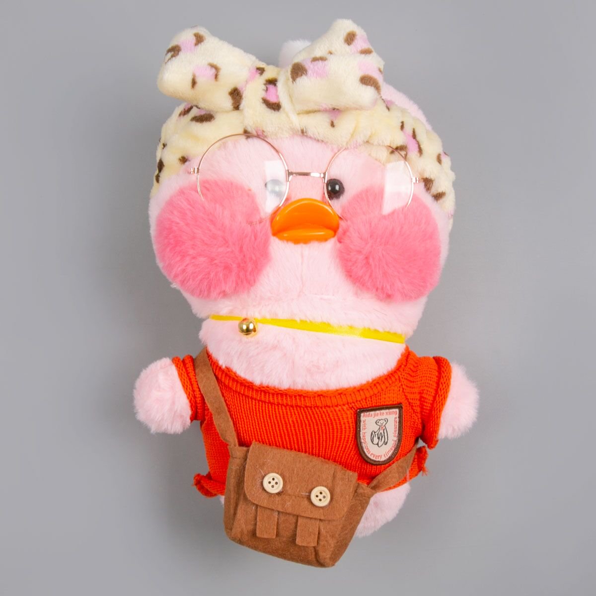 Мягкая игрушка Lalafan Утка розовая/оранжевая/коричневая 30 см купить,NaN