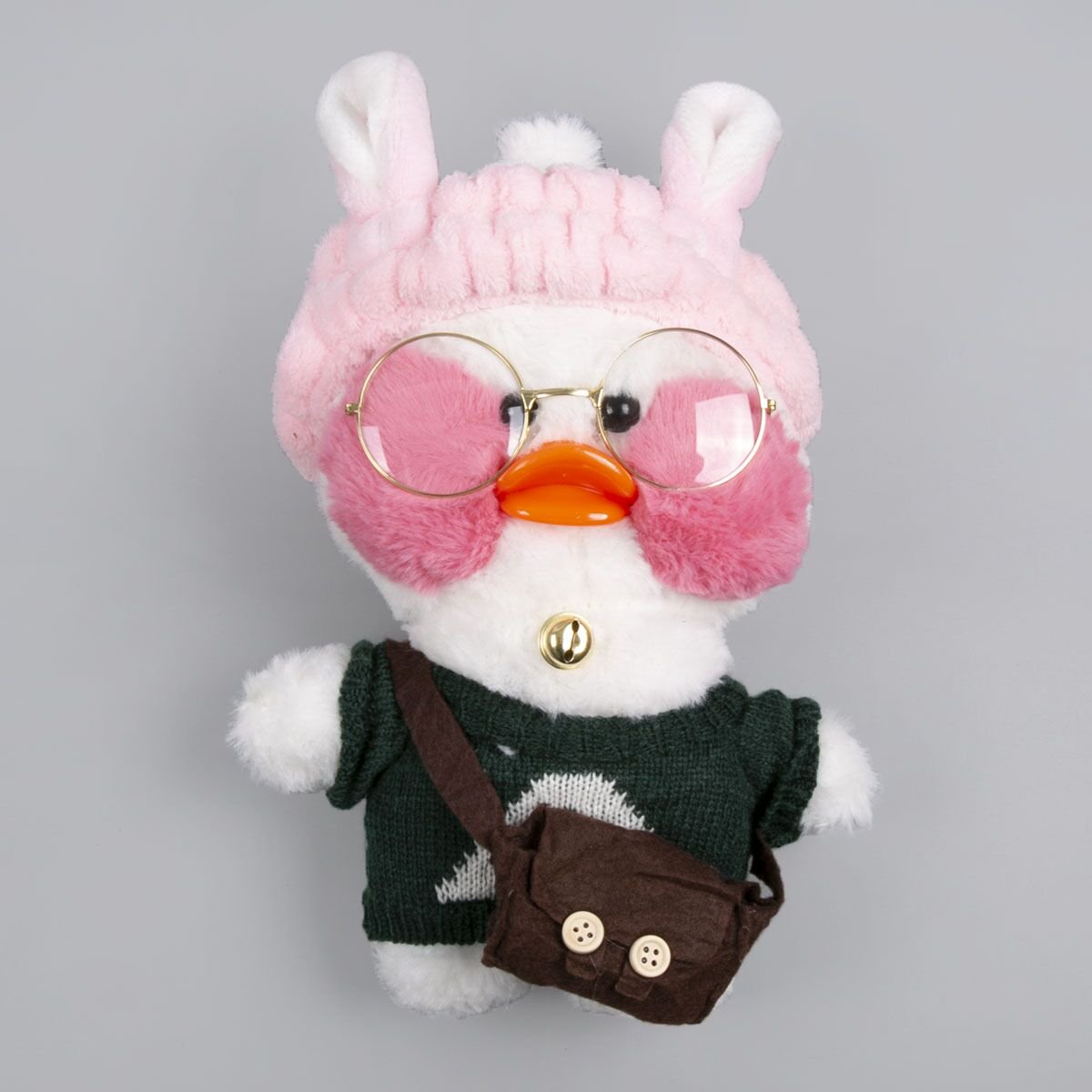 Мягкая игрушка Lalafan Утка белая/зеленая/коричневая 30 см купить,NaN