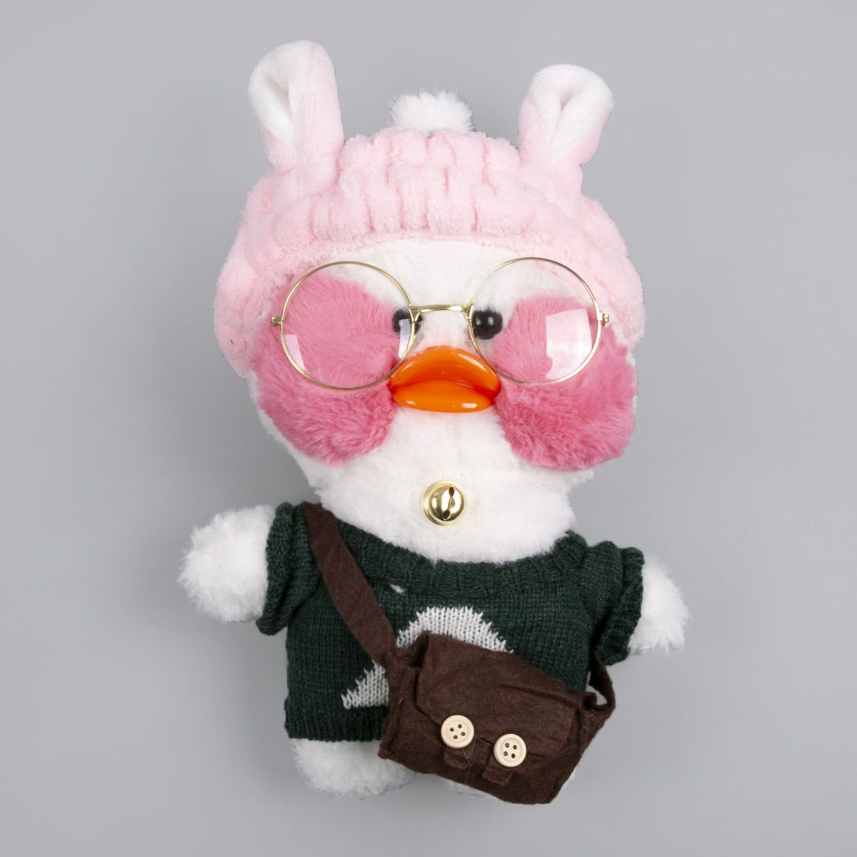 Мягкая игрушка Lalafan Утка белая/зеленая/коричневая 30 см купить,NaN