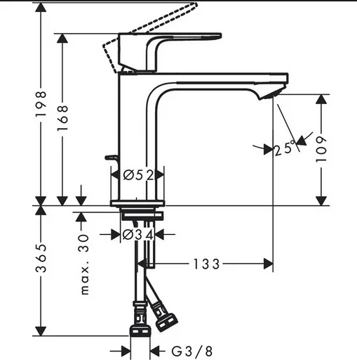 Смеситель Hansgrohe Rebris S 72517670 черный купить,129458