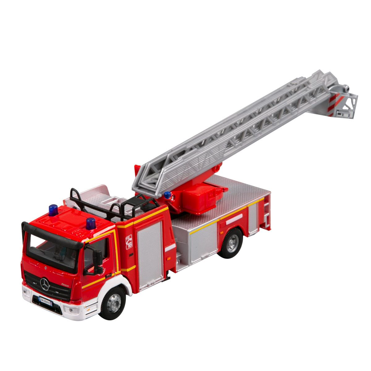 Машинка игрушечная Bburago Mercedes-Benz Atego Magirus DLK 23/12 1:50 красная купить,NaN