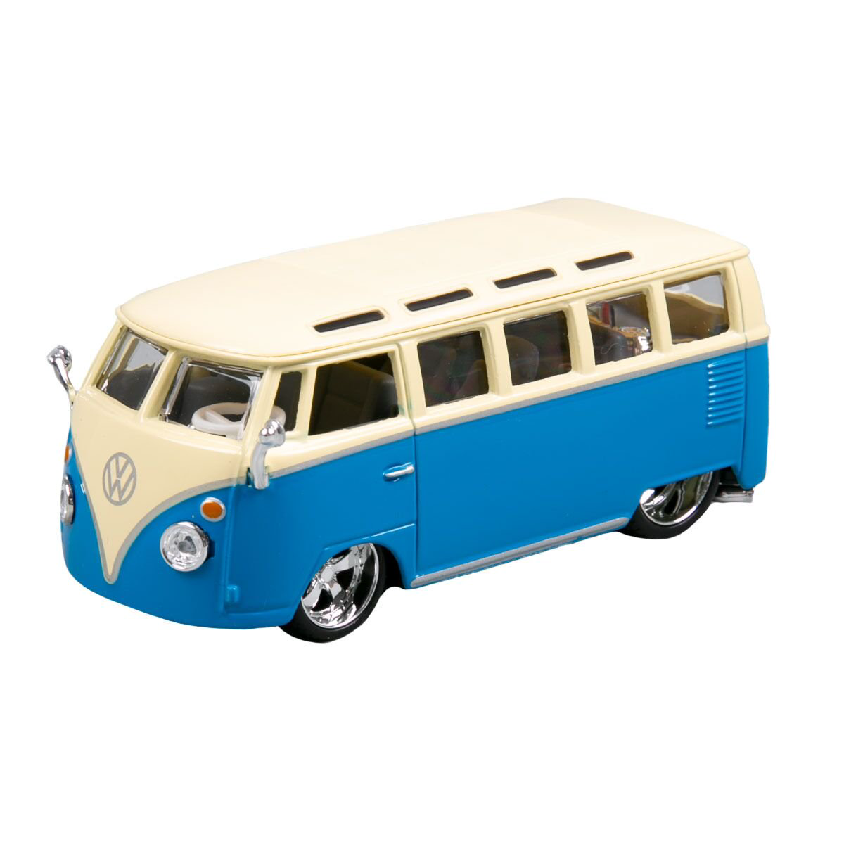 Машинка игрушечная Bburago Volkswagen Van Samba 1:32 бежево-синяя купить,NaN