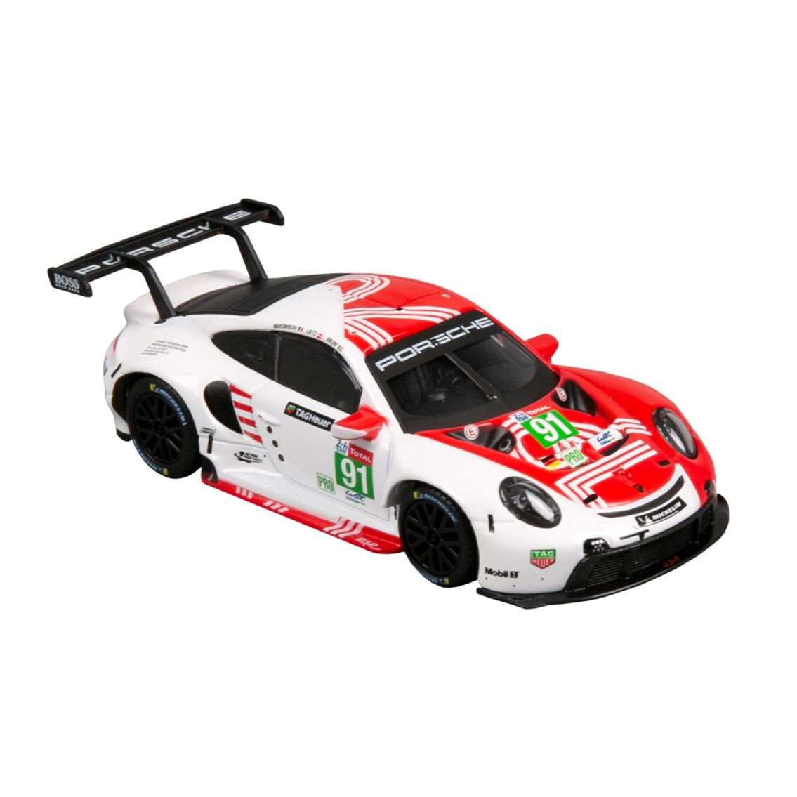 Машинка игрушечная Bburago Porsche 911 RSR LM 2020 1:43 бело-красная купить,NaN