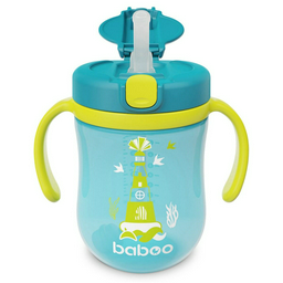 Поильник Baboo Marine с трубочкой 9м+ 300 мл зелёный 