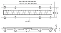 Водоотводящий желоб Veconi Stesso Line VSL400G 40мм золотистый
