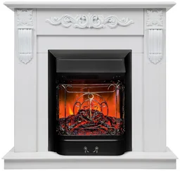 Электрокамин RealFlame Dominica WT с очагом Majestic Lux Black 96х101х38см белый