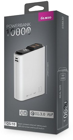 Power Bank Olmio QS-10 10000mAh белый - ForteMarket Power Bank Olmio QS-10 10000mAh белый купить,0