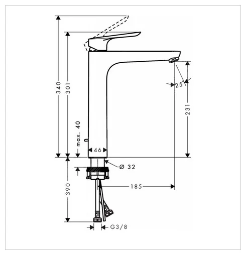 Смеситель Hansgrohe 71162000 хром купить,143418