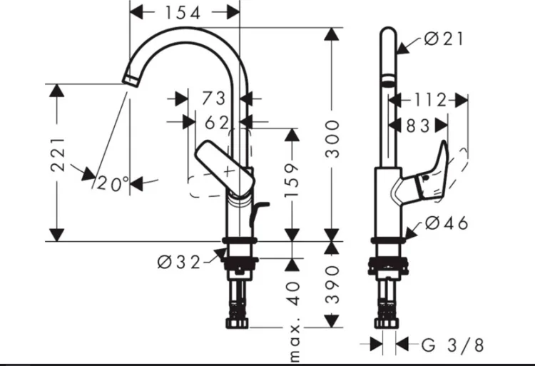 Смеситель Hansgrohe 71130000 хром купить,168619