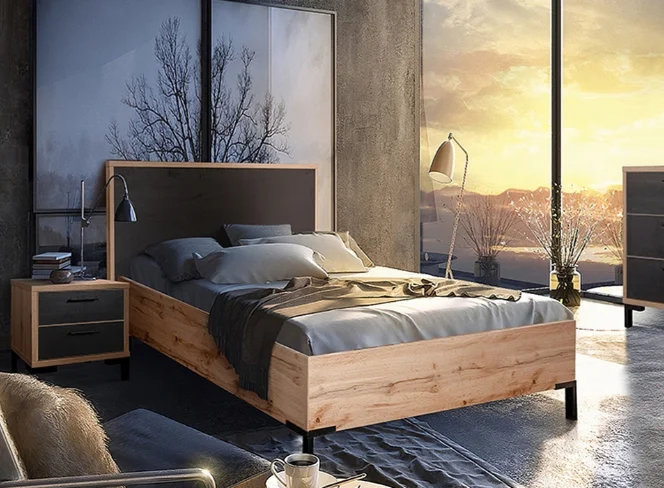 Кровать Пинскдрев Блэквуд СГ П558.11-1 90х200см коричневый
