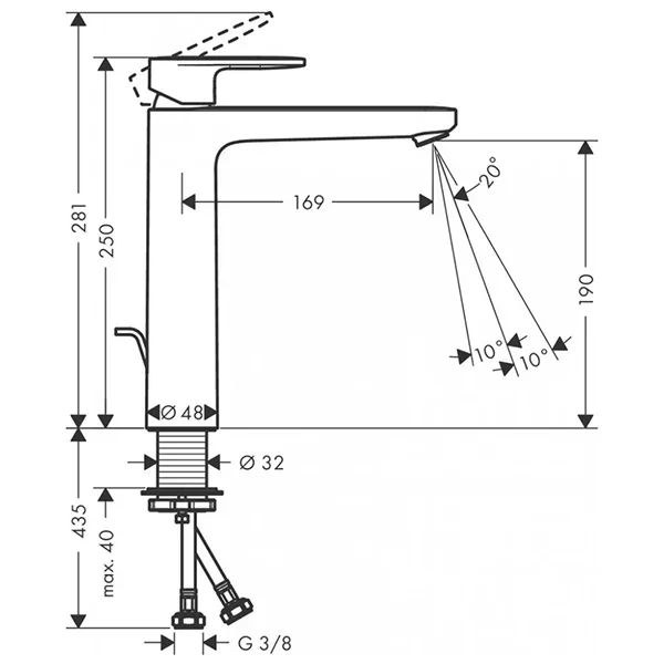Смеситель Hansgrohe Vernis Blend 71552670 черный купить,163285