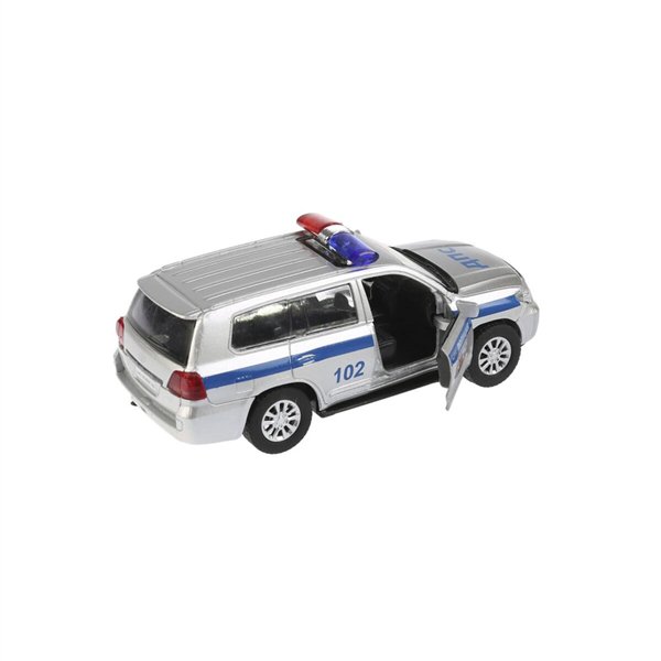 Машинка Технопарк Toyota Land Cruiser полиция 12.5см серебристая купить,NaN