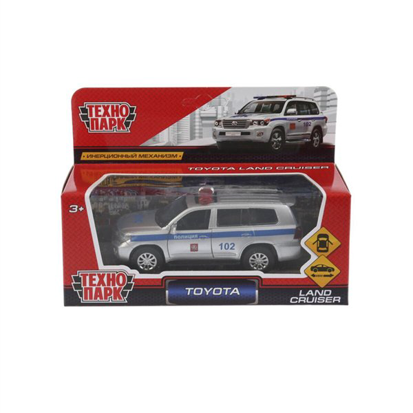 Машинка Технопарк Toyota Land Cruiser полиция 12.5см серебристая купить,NaN