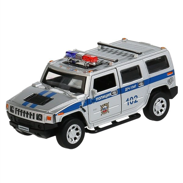 Машинка Технопарк Hummer H2 полиция 12см  серебристая купить,NaN