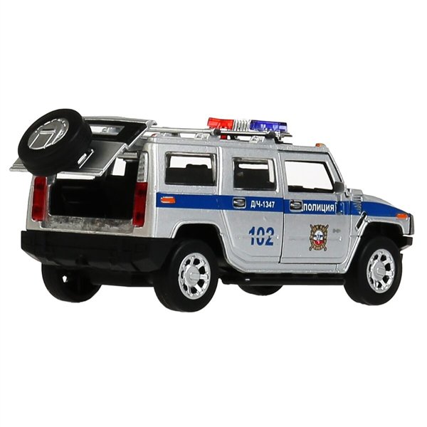 Машинка Технопарк Hummer H2 полиция 12см  серебристая купить,NaN