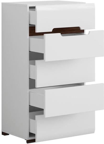 Комод БРВ Брест Ацтека KOM5S/10/6 белый блеск/дуб венге магия купить,0