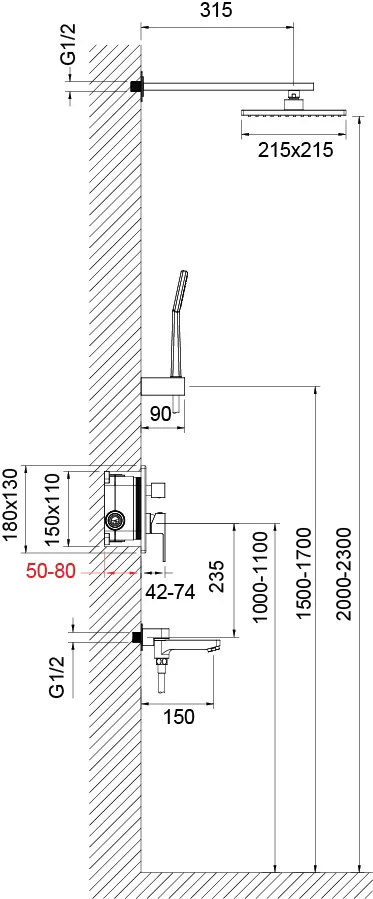 Душевая система Timo Selene SX-3069/03SM черный купить,NaN