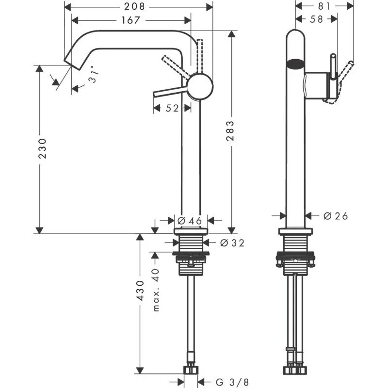 Смеситель Hansgrohe Tecturis S 73370700 белый купить,NaN