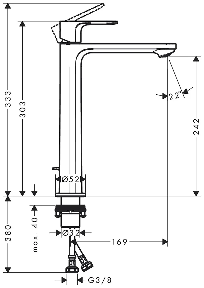 Смеситель Hansgrohe Rebris S 72580000 хром