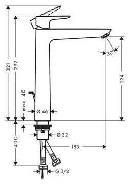 Смеситель Hansgrohe Talis E 71716340 черный купить,NaN