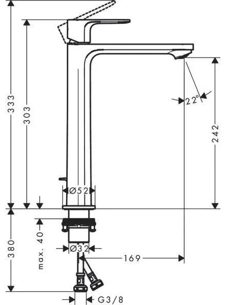 Смеситель Hansgrohe Rebris S 72580670 черный купить,201020
