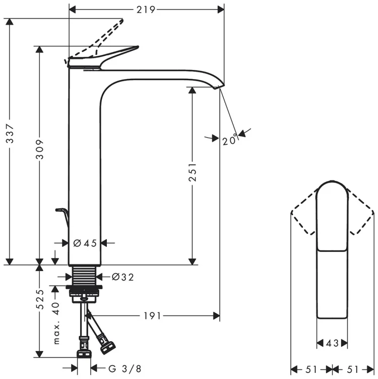 Смеситель Hansgrohe Vivenis 75040000 хром