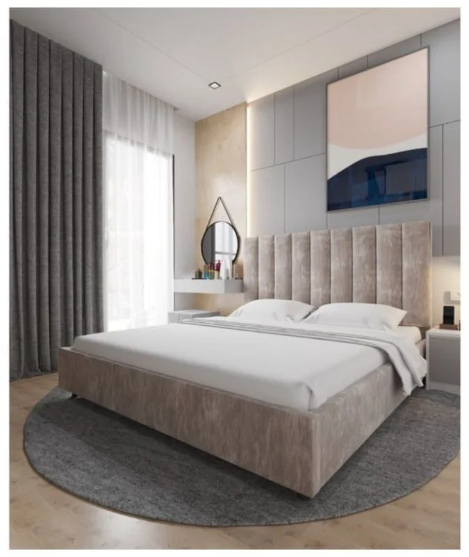 Кровать двуспальная Gold Master 180x200см + матрас бежевый купить,NaN