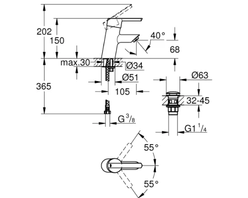 Смеситель Grohe Feel S-size 23747000 хром купить,103600