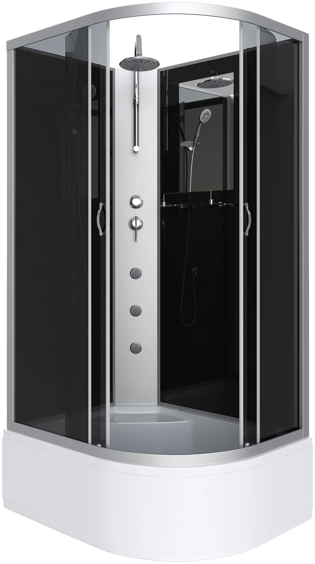 Кабина душевая Niagara NG-2510-14LBKTG 120х80х210см бело-черный
