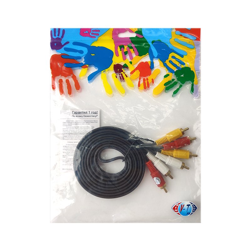 Кабель ViTi 3RCA 1.5м черный  купить,0