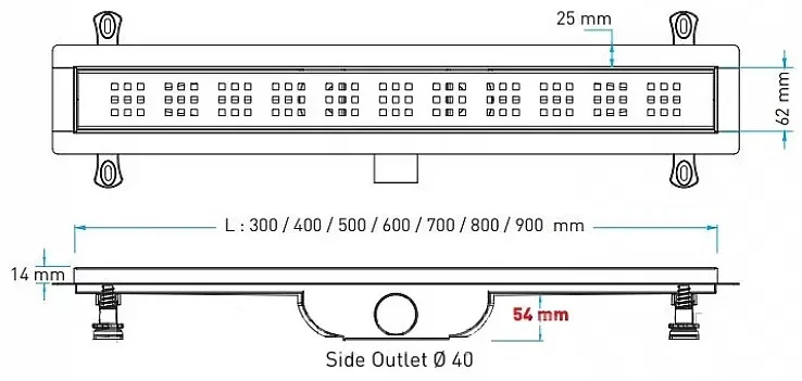 Душевой трап Connector VLD-596330 80см d40-d50 хром