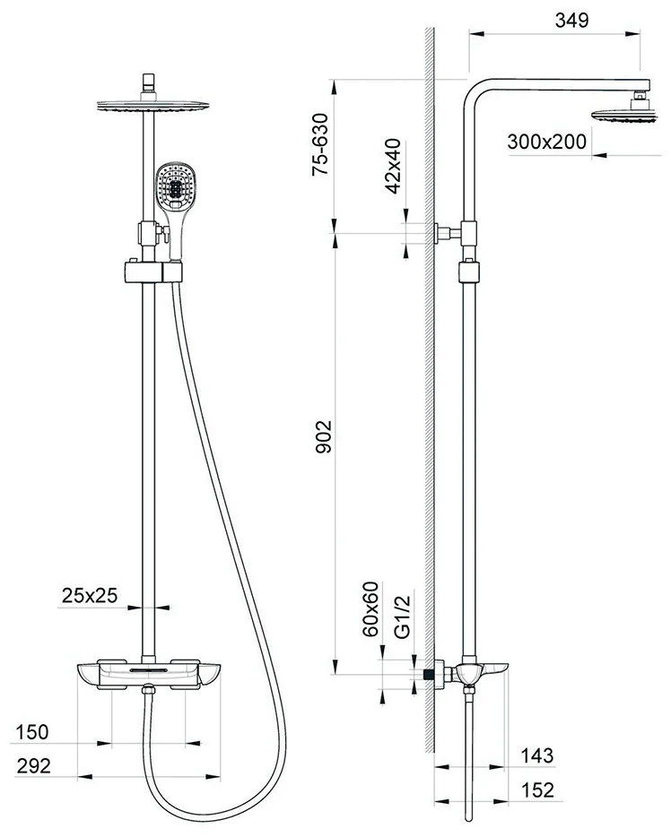 Душевая стойка Timo Helmi SX-1170/03 черный купить,NaN