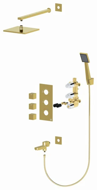 Душевая система Timo Tetra-Thermo SX-0199/17SM золото матовое купить,NaN