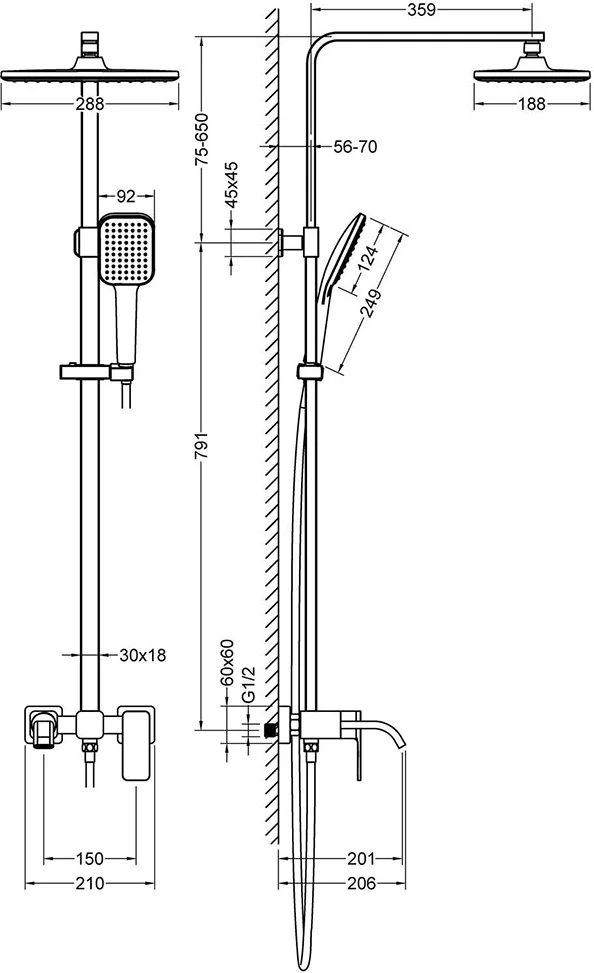 Душевая стойка Timo Selene SX-1013/03 черный купить,NaN