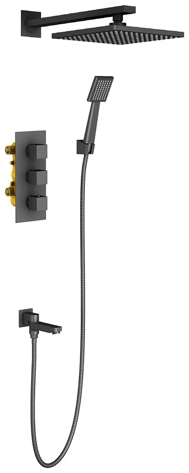 Душевая система Timo Tetra-thermo SX-0199/03SM черный матовый купить,NaN