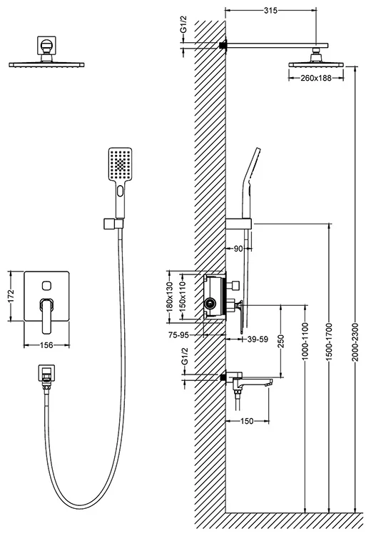Душевая система Timo Torne SX-4399/03SM черный купить,NaN