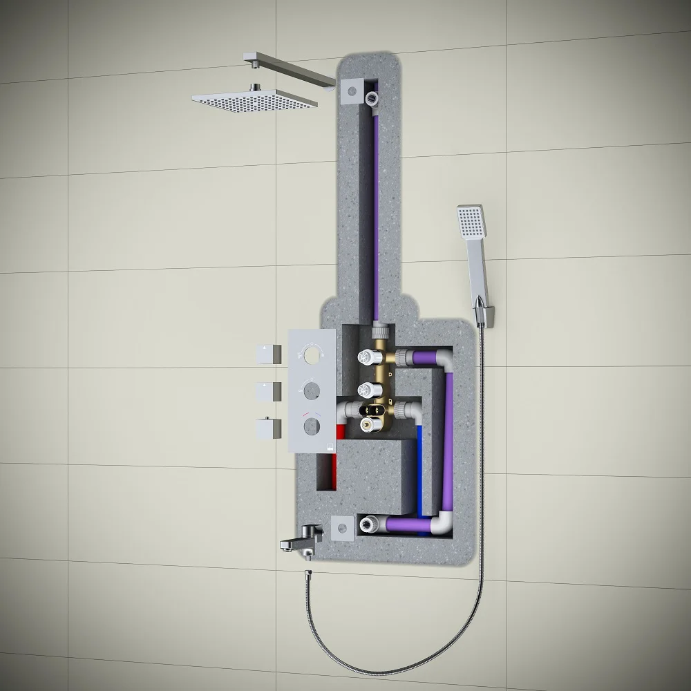 Душевая система Timo Tetra-Thermo SX-0179/17SM золото матовое купить,NaN