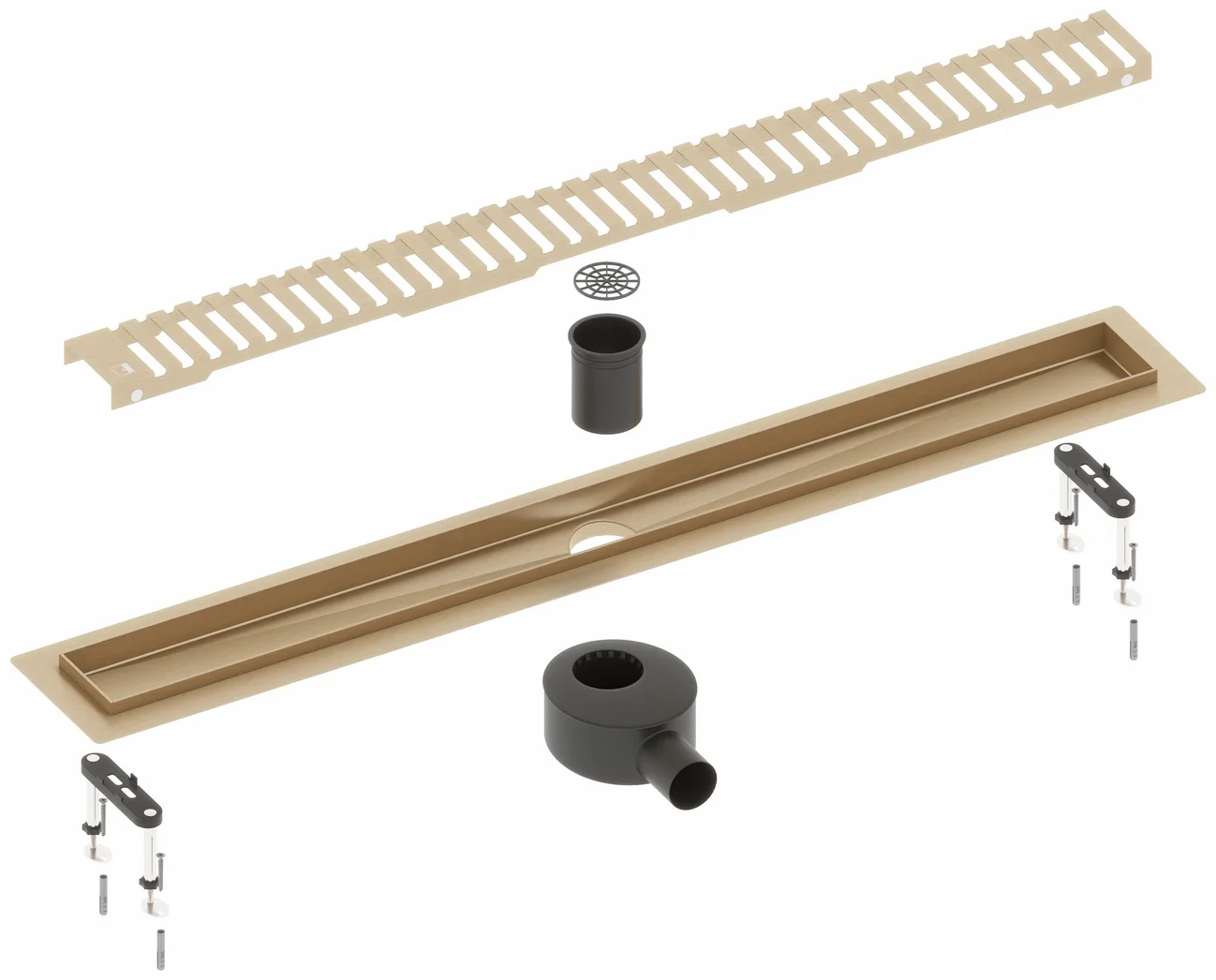 Душевой лоток TIMO Drain System 600 65х11.9см золото матовое купить,NaN
