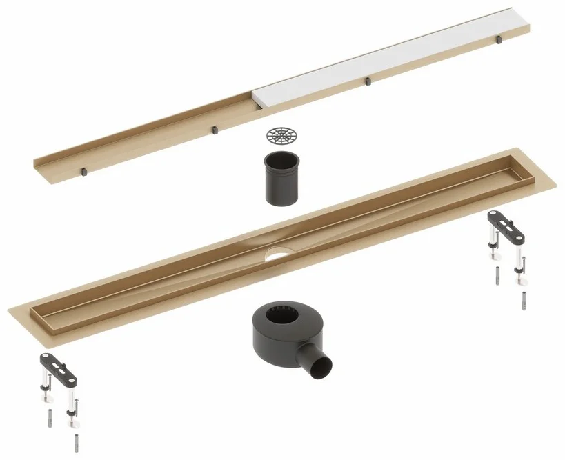 Душевой лоток TIMO Drain System 700 75х11.9см золото матовое купить,NaN