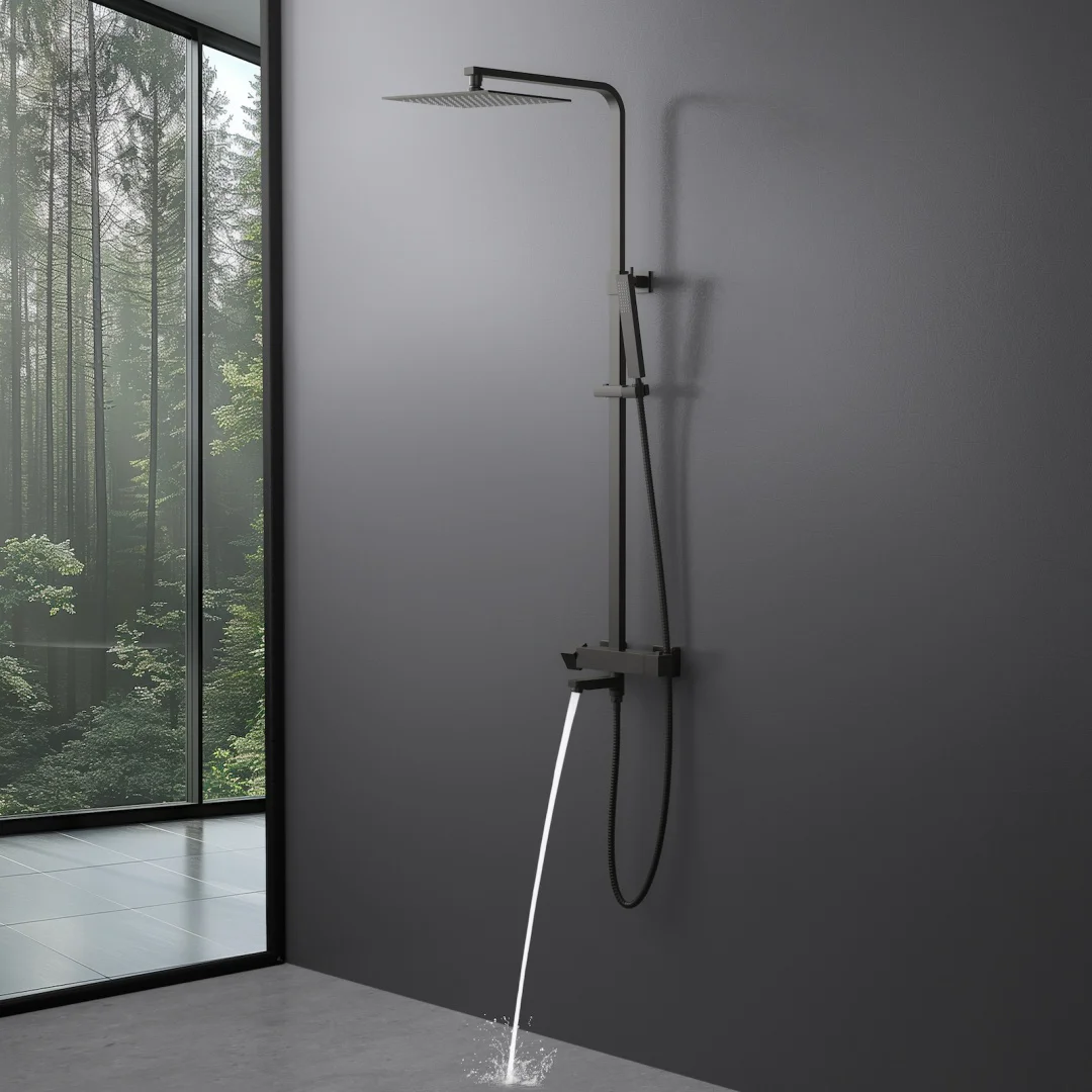 Душевая стойка Timo Tetra-Thermo SX-0169/18 черное золото купить,NaN