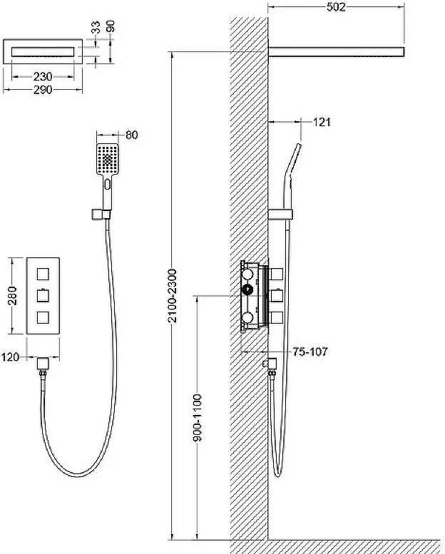 Душевая система Timo Petruma SX-5039/03SM черный матовый купить,NaN