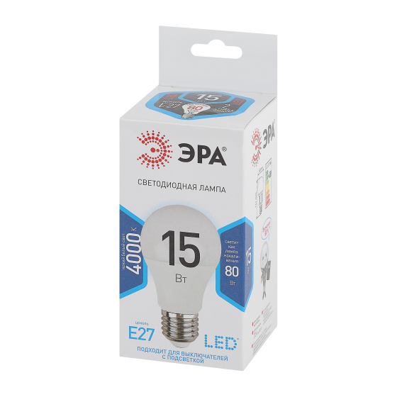 Лампа светодиодная Эра STD LED A60-15W-840-E27 нейтральная купить,NaN