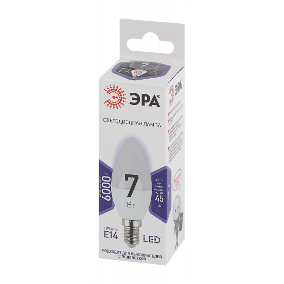 Лампа светодиодная Эра STD LED B35-7W-860-E14 холодная купить,0